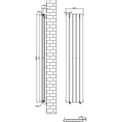 Toasty Radiance White Flat Panel Vertical Radiator