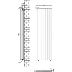 Toasty Radiance White Flat Panel Vertical Radiator