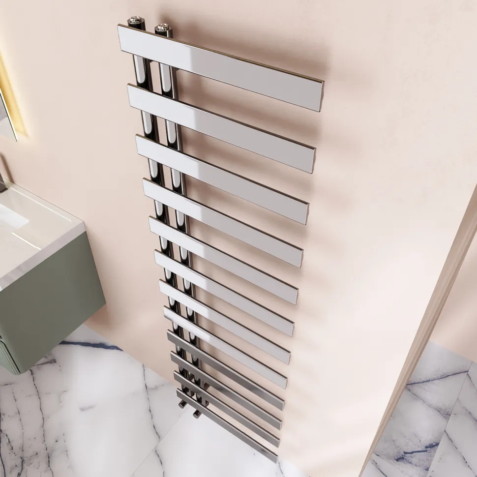 Toasty Retreat Chrome Offset Heated Towel Rail