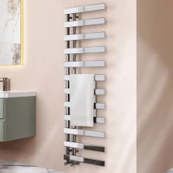 Toasty Retreat Chrome Offset Heated Towel Rail