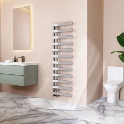 Toasty Retreat Chrome Offset Heated Towel Rail
