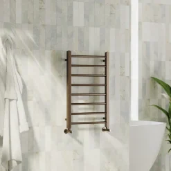 Toasty Rise Brushed Bronze Heated Towel Rail