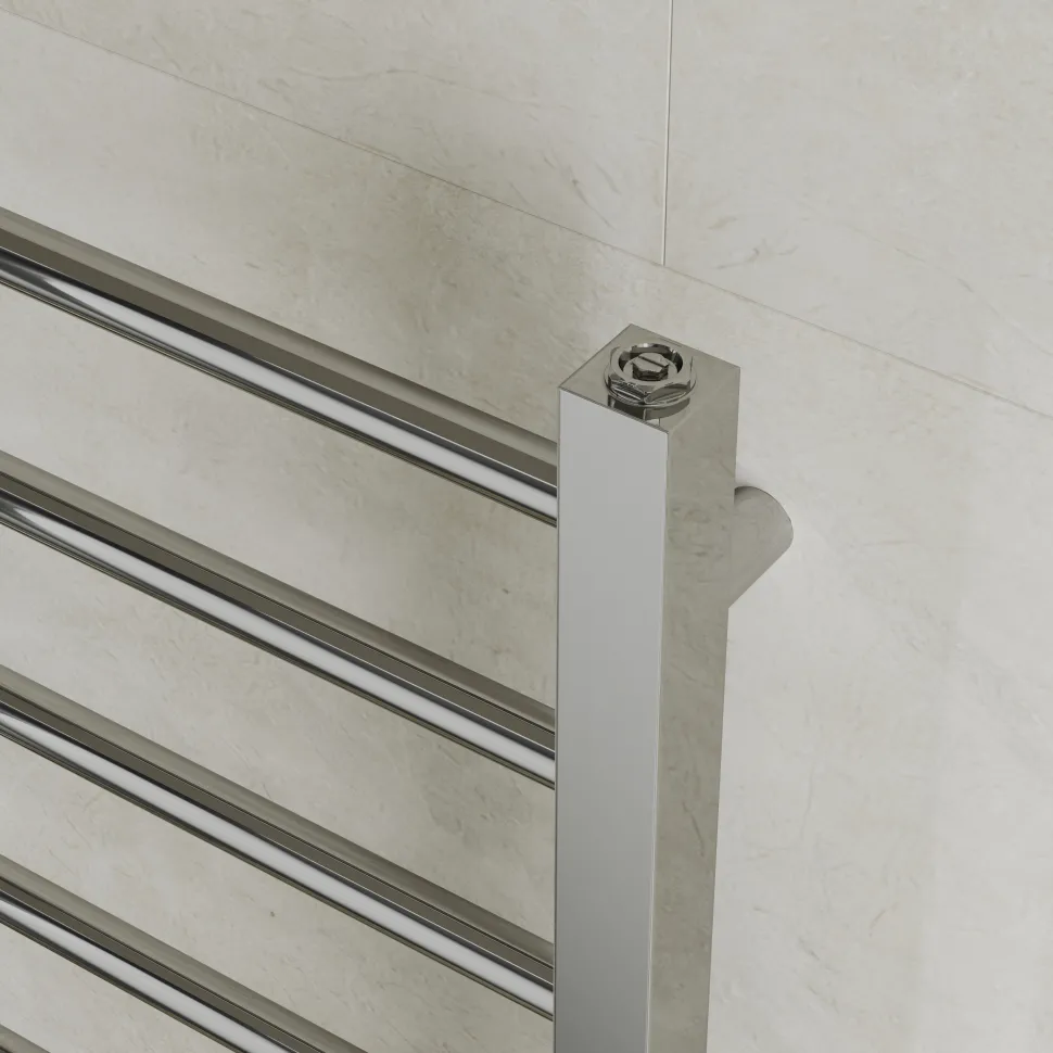 Toasty Rise Chrome Electric Heated Towel Rail with Heating Element
