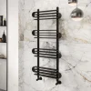 Toasty Sanctuary Matt Black Heated Towel Rail - 1100 x 500mm