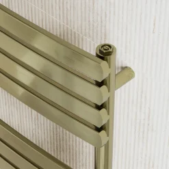 Toasty Solace Brushed Brass Curved Heated Towel Rail