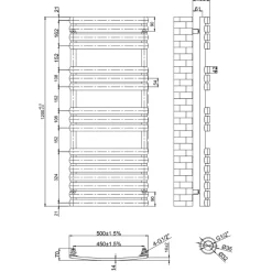 Toasty Solace Brushed Brass Curved Heated Towel Rail