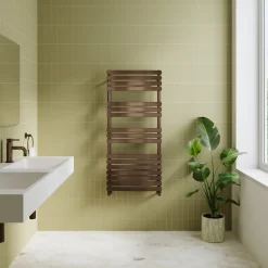 Toasty Solace Brushed Bronze Curved Heated Towel Rail