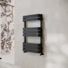 Toasty Studio Matt Black Heated Towel Rail - 850 x 500mm