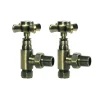 Toasty Traditional Crosshead Manual Angled Valves - Antique Brass