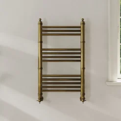 Toasty Vale Antique Brass Traditional Ladder Heated Towel Rail