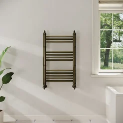 Toasty Vale Antique Brass Traditional Ladder Heated Towel Rail