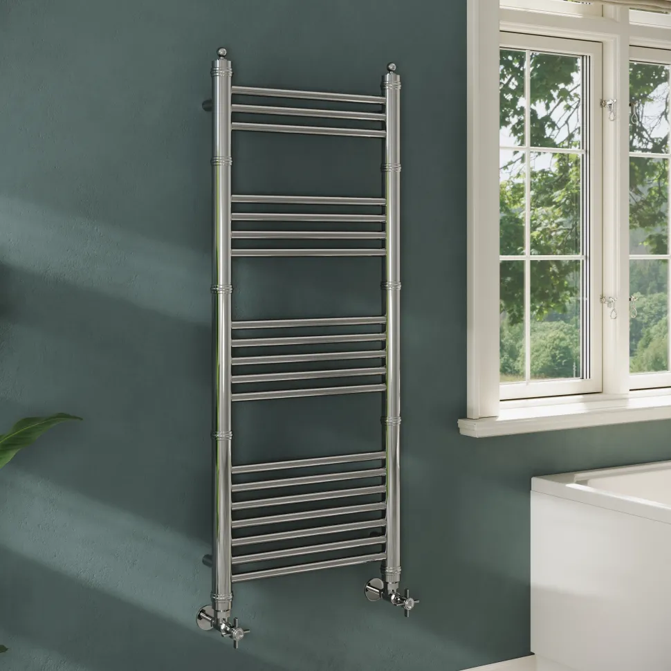 Toasty Vale Chrome Traditional Ladder Heated Towel Rail