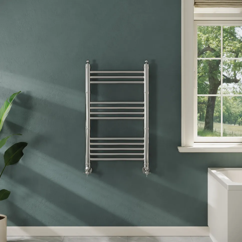 Toasty Vale Chrome Traditional Ladder Heated Towel Rail