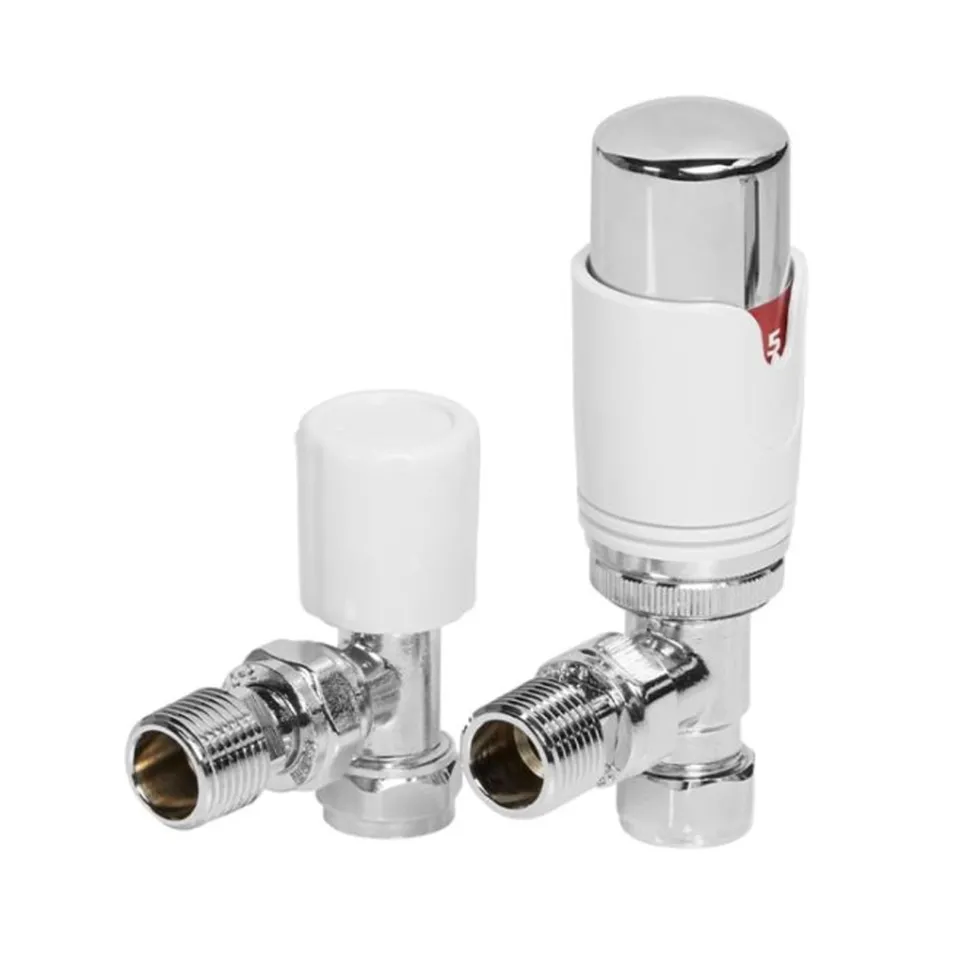Toasty White & Chrome Thermostatic Radiator Valves