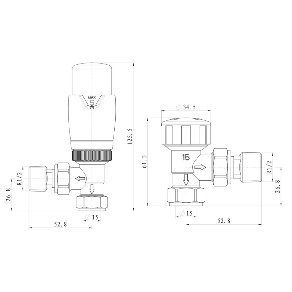 Toasty White & Chrome Thermostatic Radiator Valves