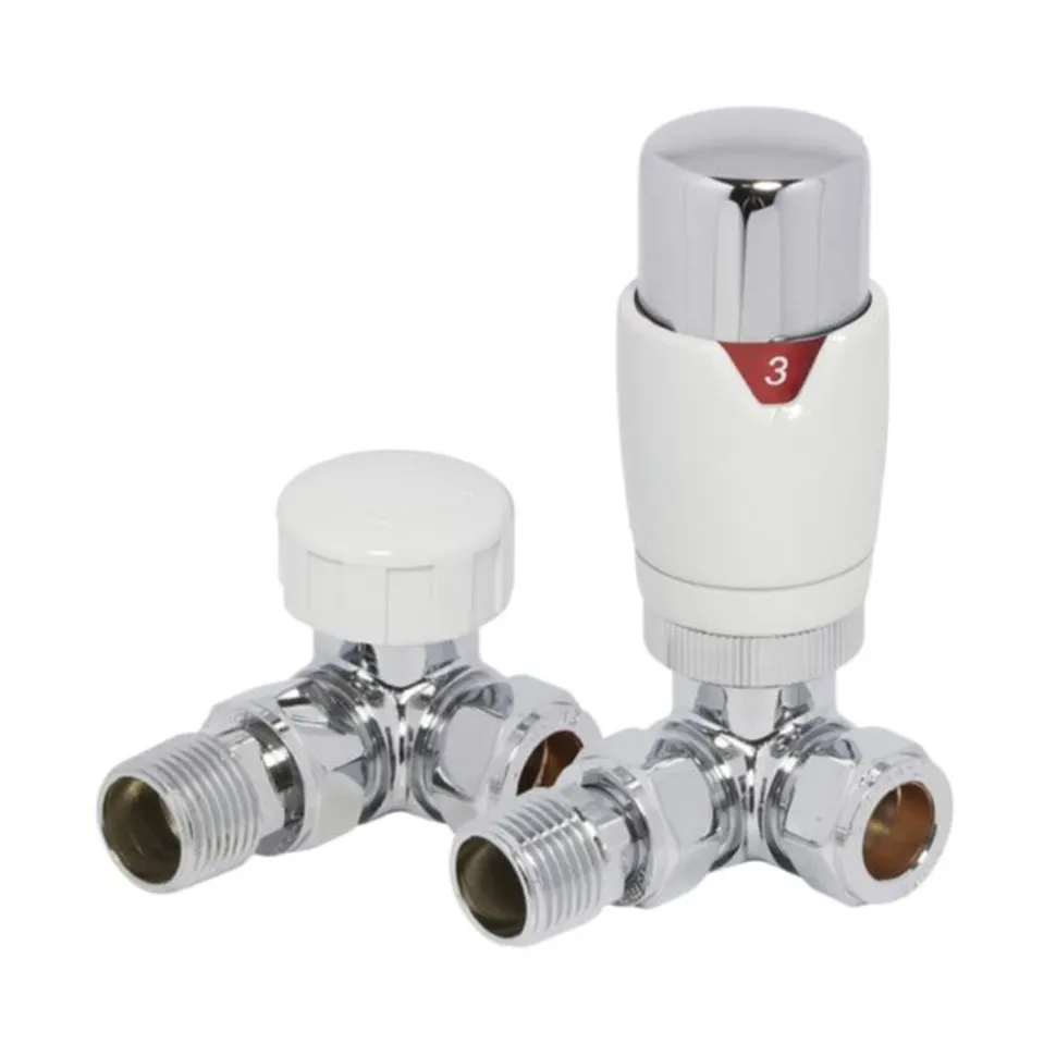 Toasty White & Chrome Thermostatic Radiator Valves