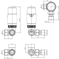 Toasty White Modern Thermostatic Radiator Valves