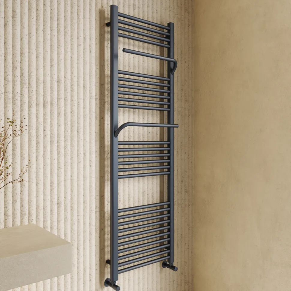 Toasty Wisp Anthracite Heated Towel Rail - 1600 x 500mm