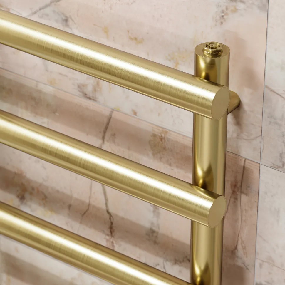 Toasty Yarrow Brushed Brass Electric Heated Towel Rail with Heating Element