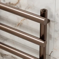 Toasty Yarrow Brushed Bronze Heated Towel Rail