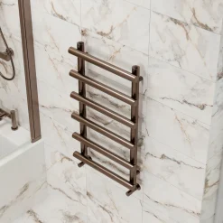 Toasty Yarrow Brushed Bronze Heated Towel Rail