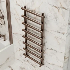 Toasty Yarrow Brushed Bronze Heated Towel Rail