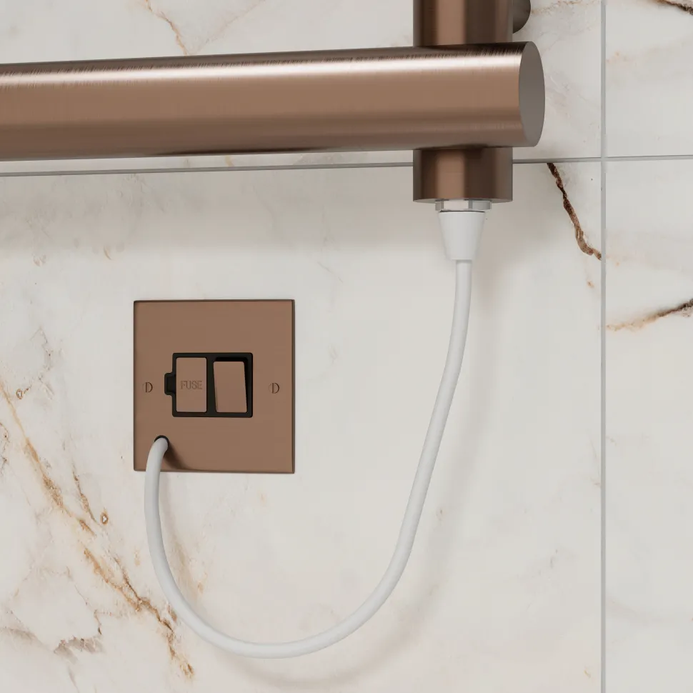 Toasty Yarrow Brushed Bronze Electric Heated Towel Rail with Heating Element