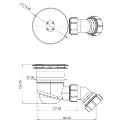 Top-Fix 90mm Fast Flow Shower Tray Waste