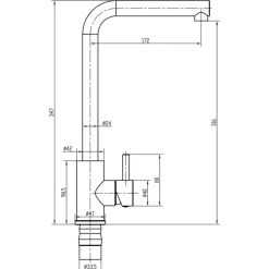 Top-Fix Vito Mono Kitchen Mixer Tap with L Neck Spout