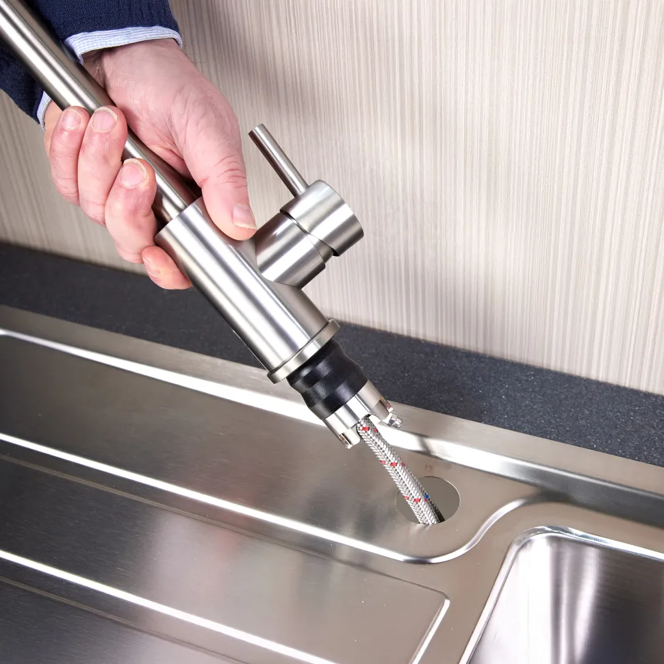 Top-Fix Vito Mono Kitchen Mixer Tap with Swan Neck Spout