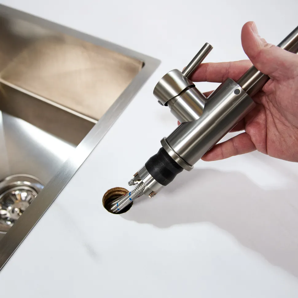 Top-Fix Vito Mono Kitchen Mixer Tap with Swan Neck Spout
