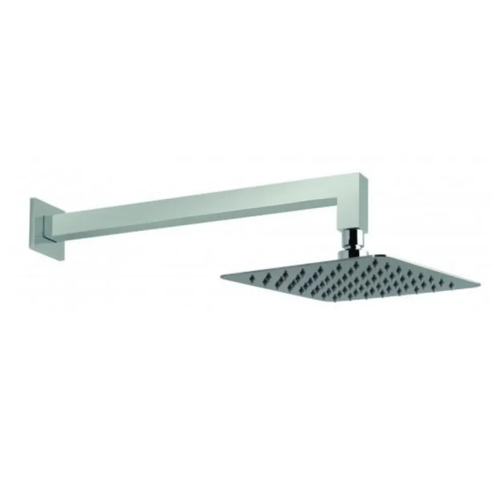 Vado Aquablade Slim Line Easy Clean Square Shower Head with Shower Arm 200mm (8")