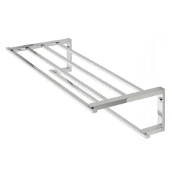 Vado Level Wall Mounted Towel Shelf with Robe Hooks 550mm (22")