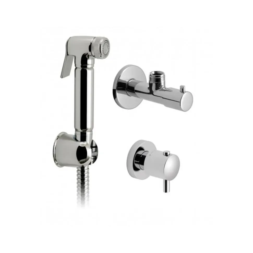 Vado Luxury Brass Shattaf Kit with Hose, Wall Bracket, Concealed Thermostatic Valve & Angle Valve