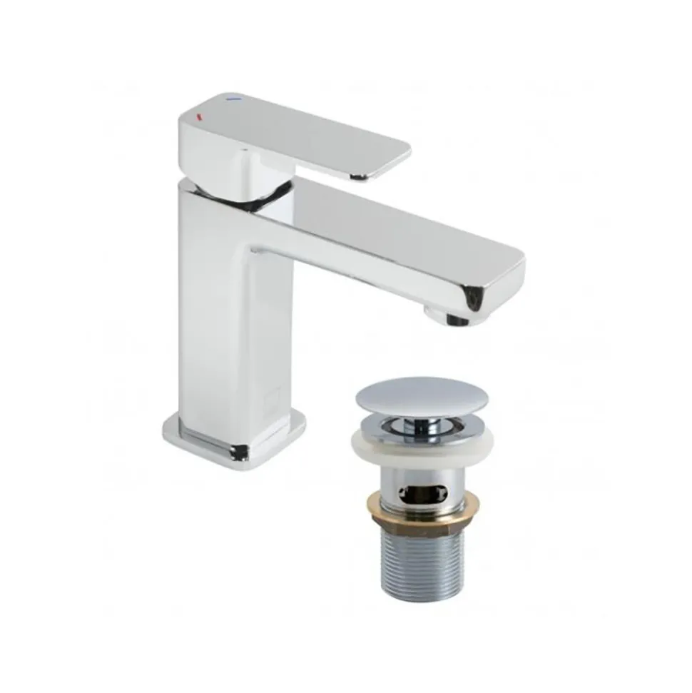 Vado Phase Single Lever Mini Mono Basin Mixer with Universal Clicker Waste