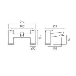 Vado Safari Deck Mounted Bath Mixer Tap