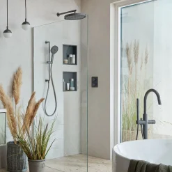 Vado Safari Leverless Deck Mounted Bath Shower Mixer Tap with Wall Mounted Shower Handset
