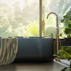 Vado Safari Leverless Deck Mounted Bath Shower Mixer Tap with Wall Mounted Shower Handset