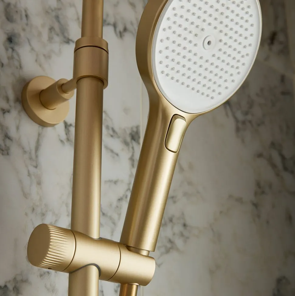 Vado Safari Leverless Exposed Thermostatic Rigid Riser Shower with Multi Function Handset & Easyfit Brackets