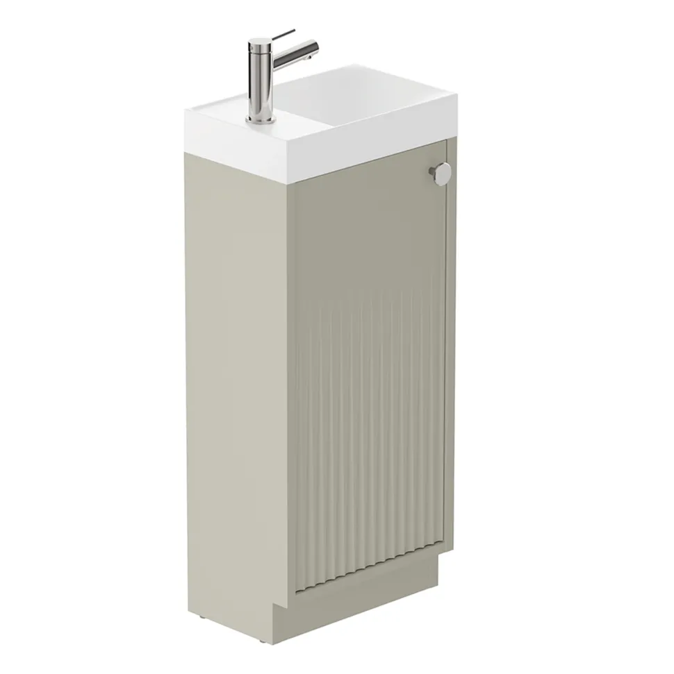 Vado Safari 400mm Fluted Cloakroom Floorstanding Vanity Unit & Basin