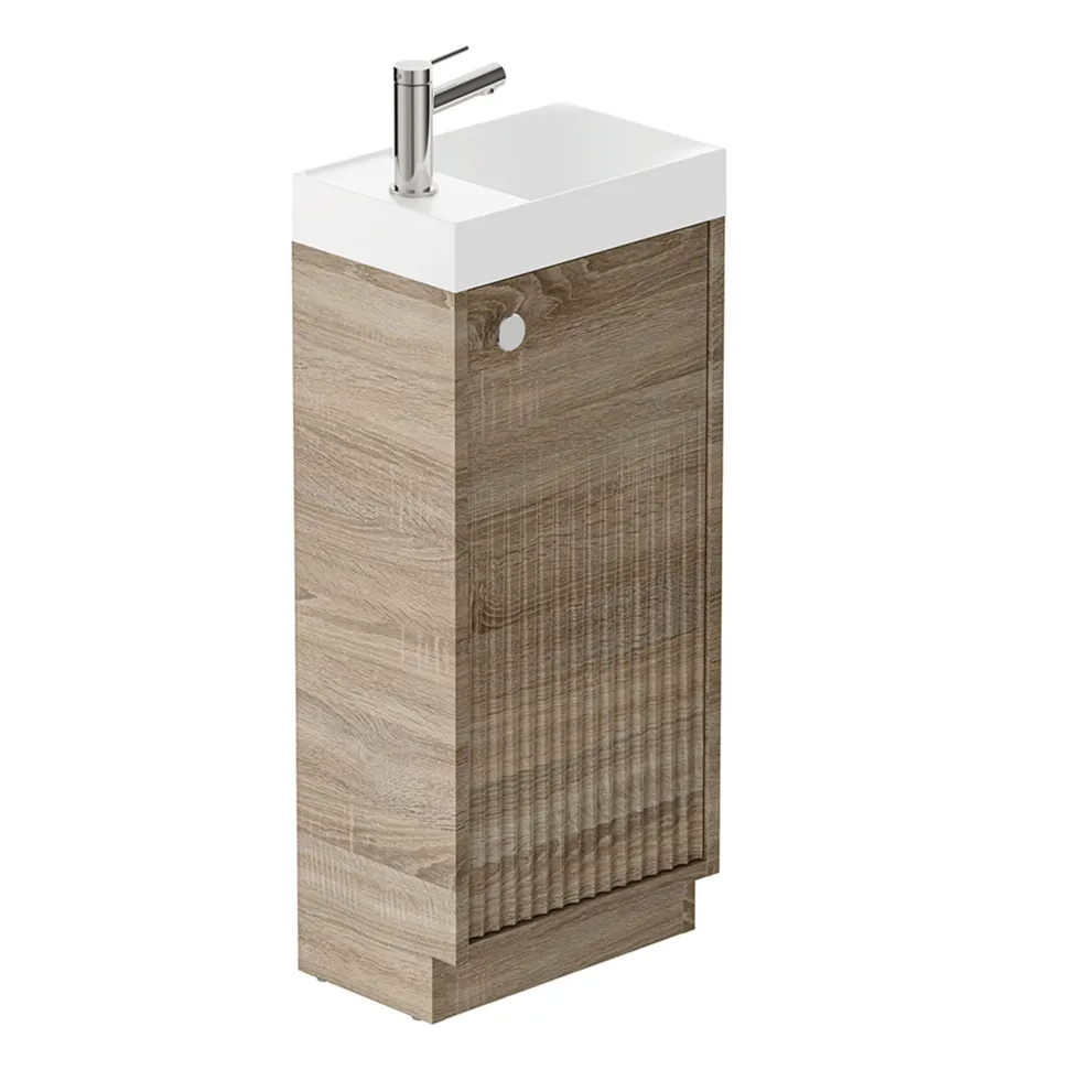 Vado Safari 400mm Fluted Cloakroom Floorstanding Vanity Unit & Basin