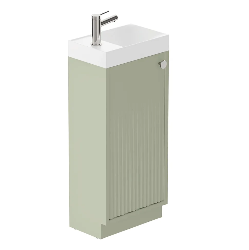 Vado Safari 400mm Fluted Cloakroom Floorstanding Vanity Unit & Basin