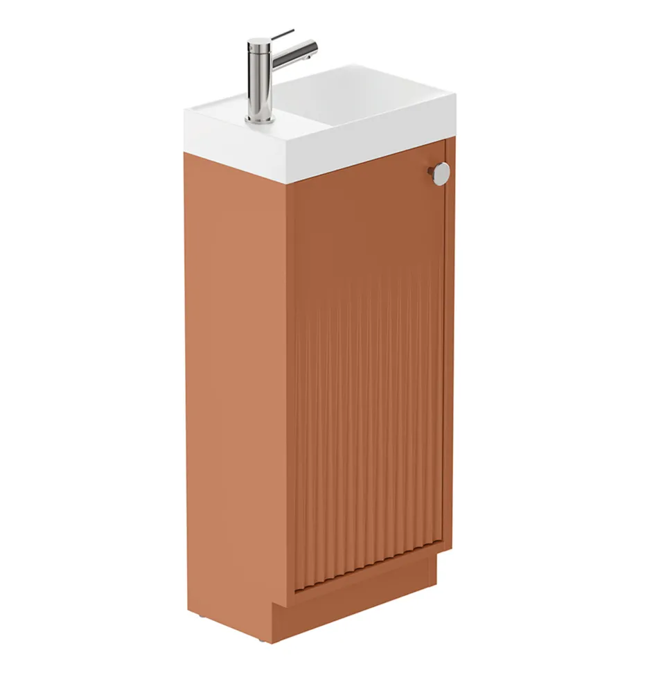 Vado Safari 400mm Fluted Cloakroom Floorstanding Vanity Unit & Basin