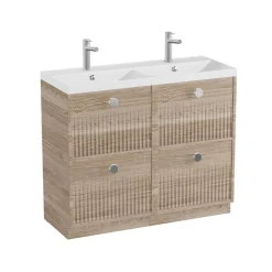 Vado Safari 1000mm Fluted Floorstanding Vanity Unit & Double Basin
