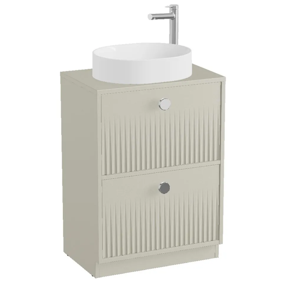 Vado Safari 600mm Fluted Floorstanding Vanity Unit & Worktop