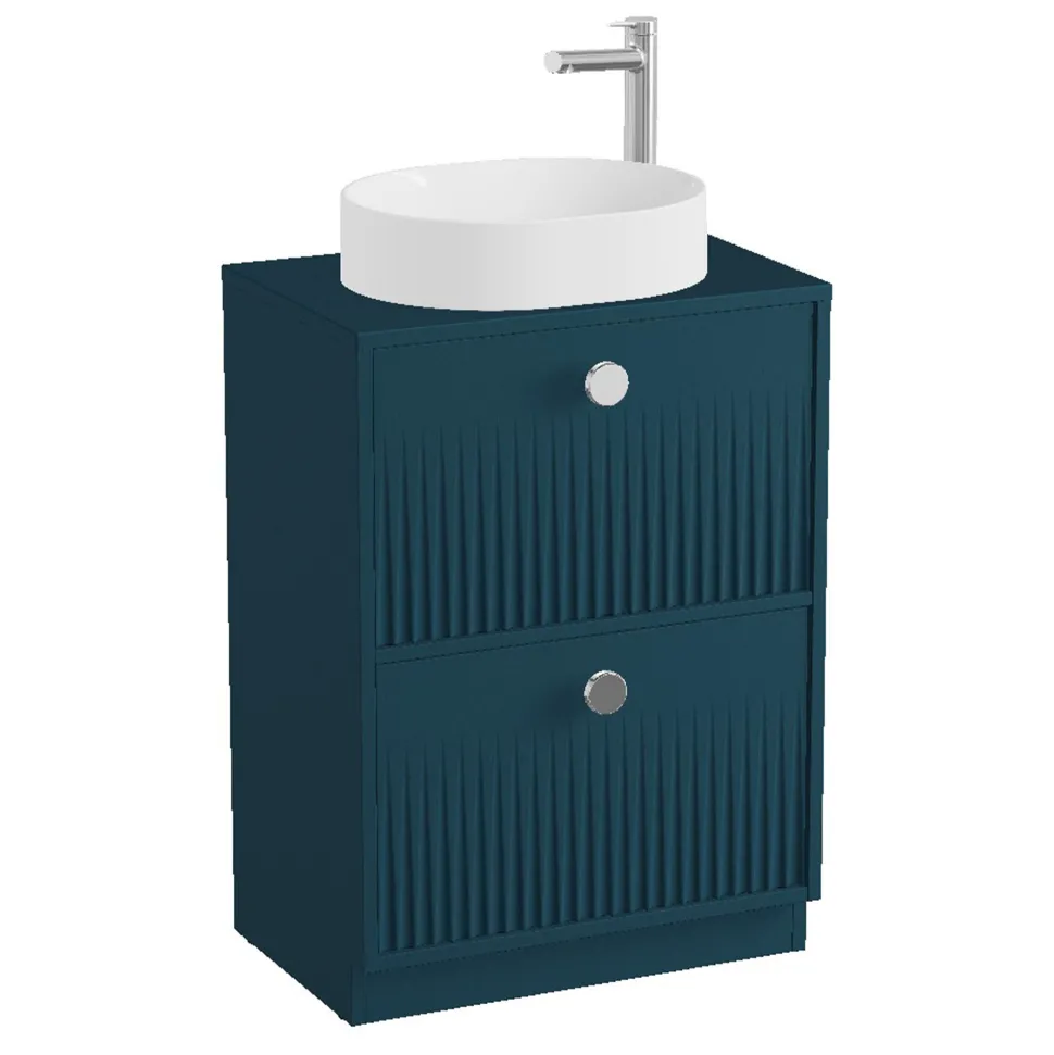 Vado Safari 600mm Fluted Floorstanding Vanity Unit & Worktop
