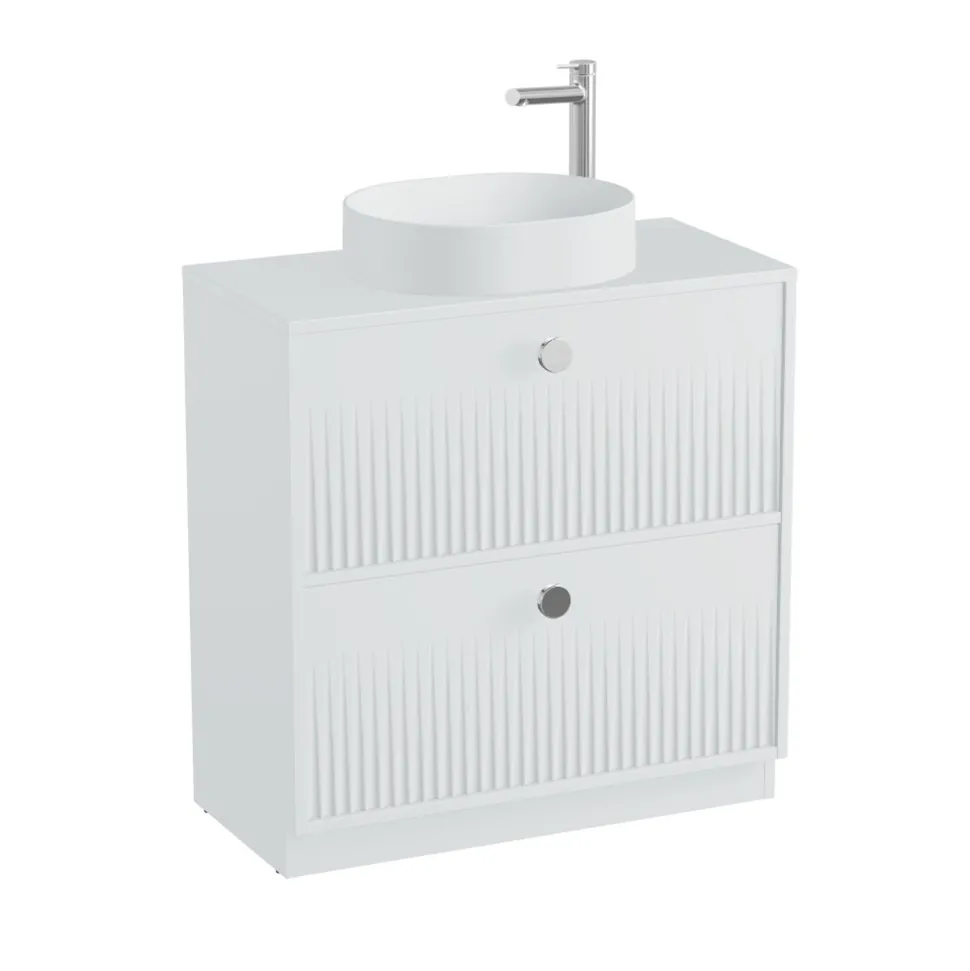 Vado Safari 800mm Fluted Floorstanding Vanity Unit & Worktop