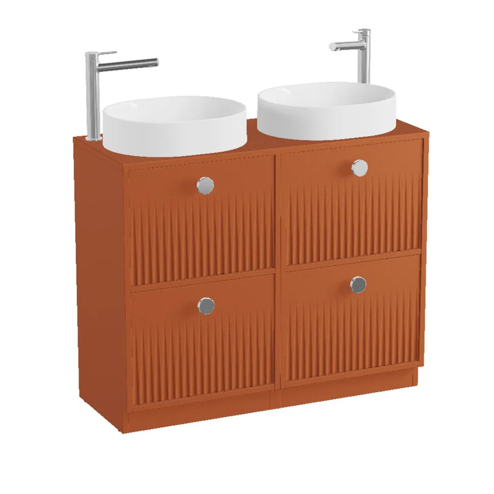 Vado Safari 1000mm Fluted Floorstanding Vanity Unit & Worktop