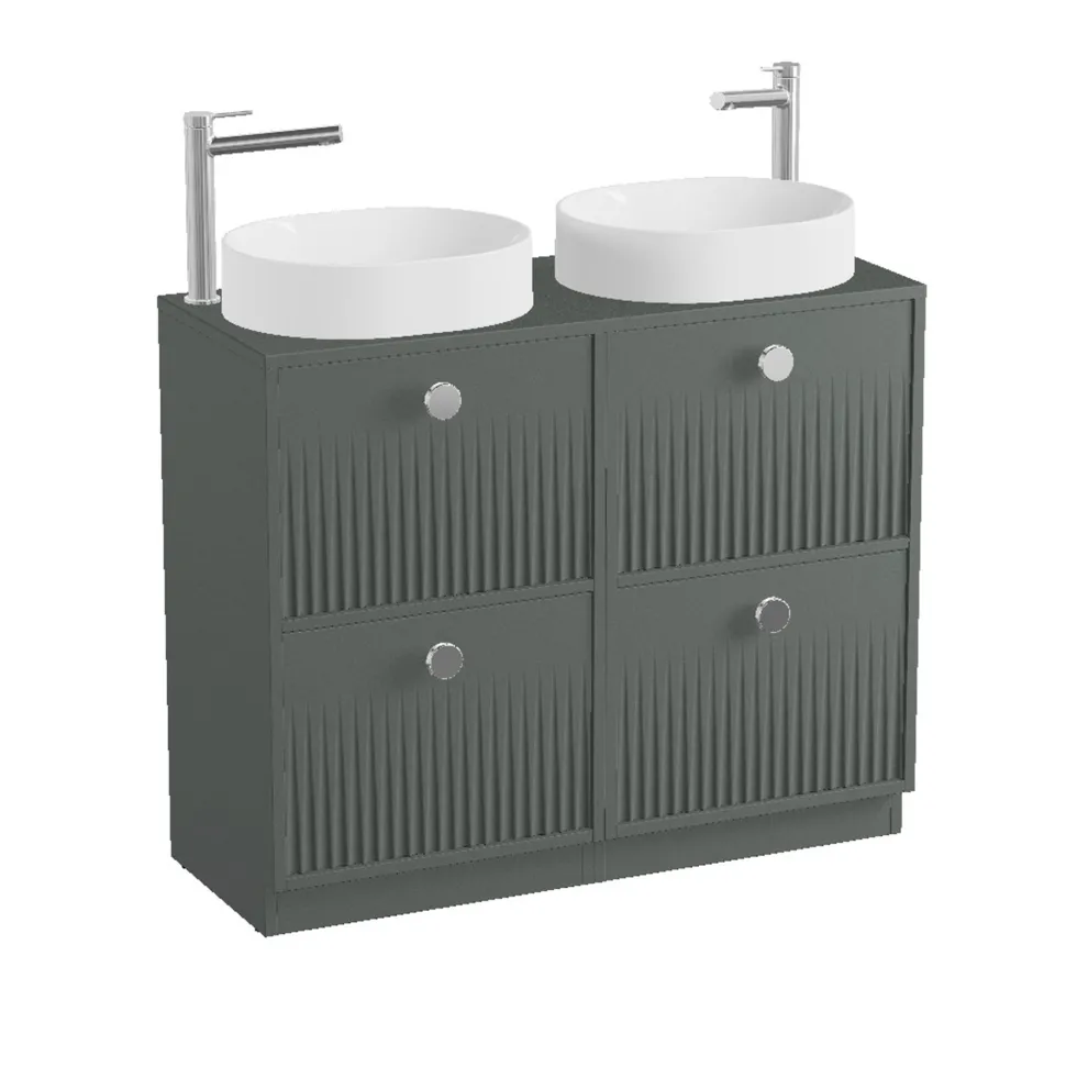 Vado Safari 1000mm Fluted Floorstanding Vanity Unit & Worktop