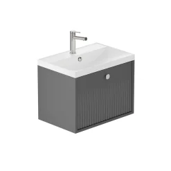 Vado Safari 600mm Fluted Wall Hung Vanity Unit & Basin